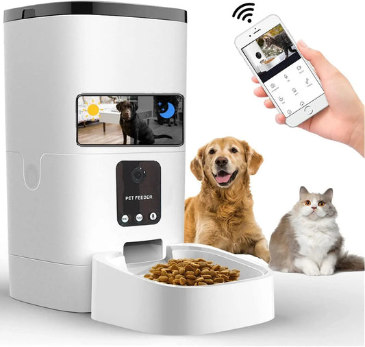 Automatic Pet Feeder for Cats and Dogs,1080P Camera,App Control,Voice Recorder